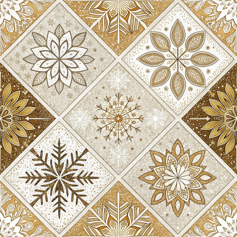 Champagne Gold Snowflake Lace Tiles