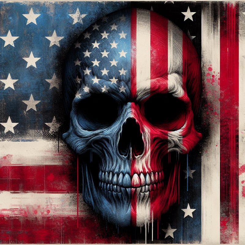 Patriotic Skull American Flag Artwork