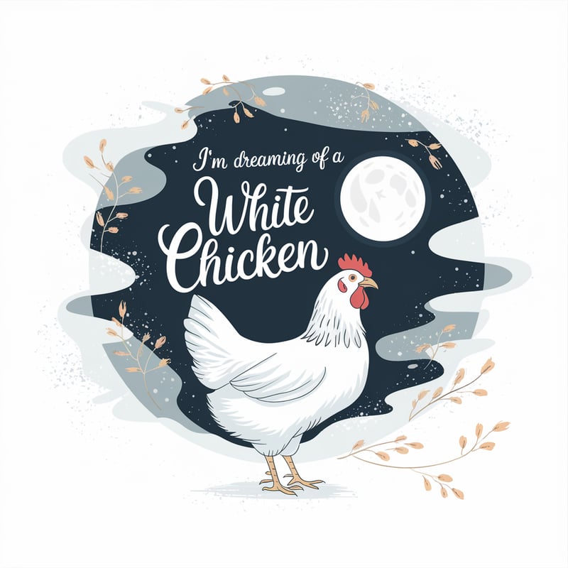 Serene White Hen Under Moonlight