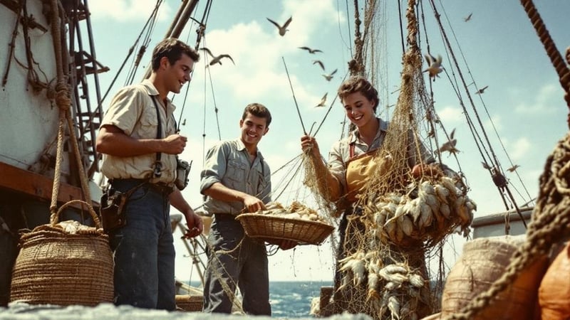 1950s Family Fishing Life