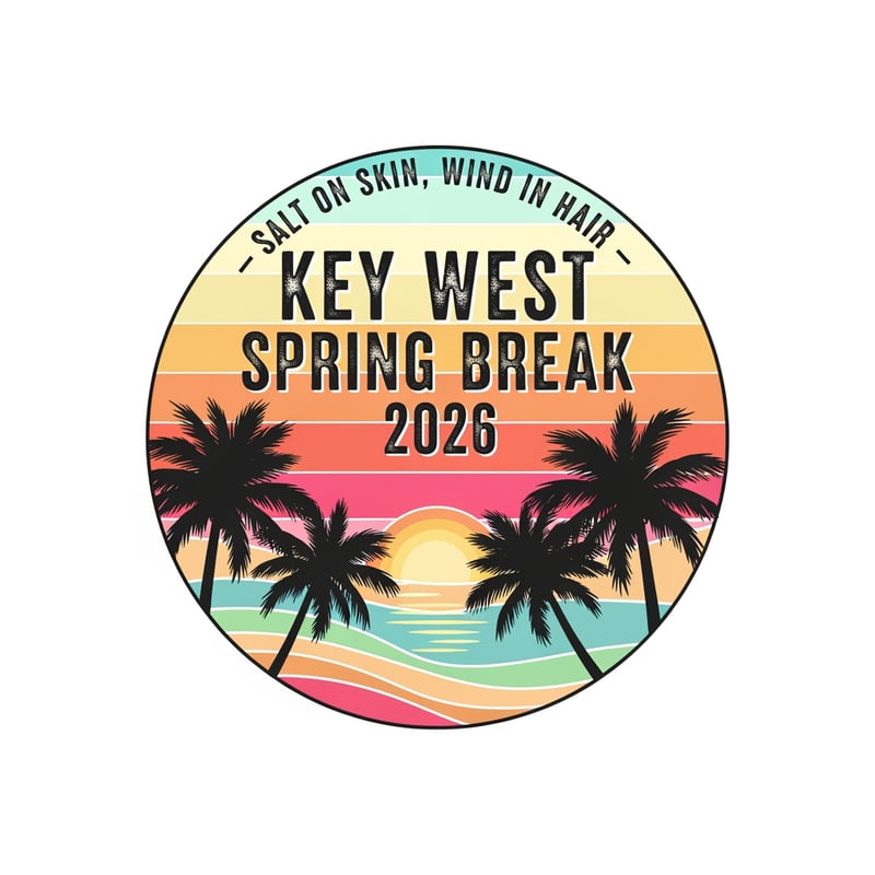 Retro Florida Sunset Badge