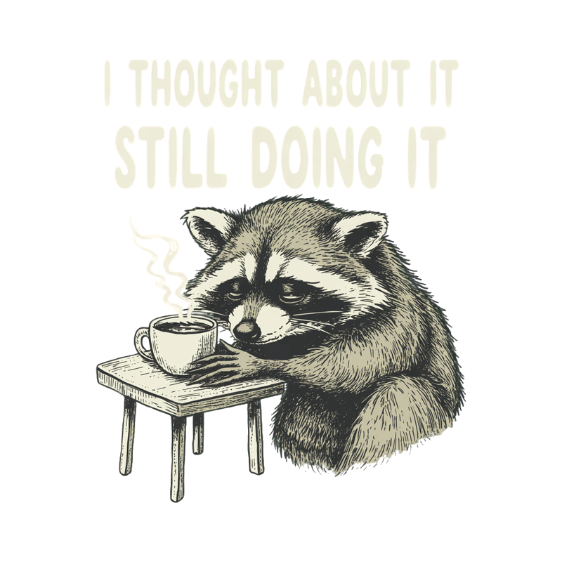 Vintage Raccoon Ink Illustration