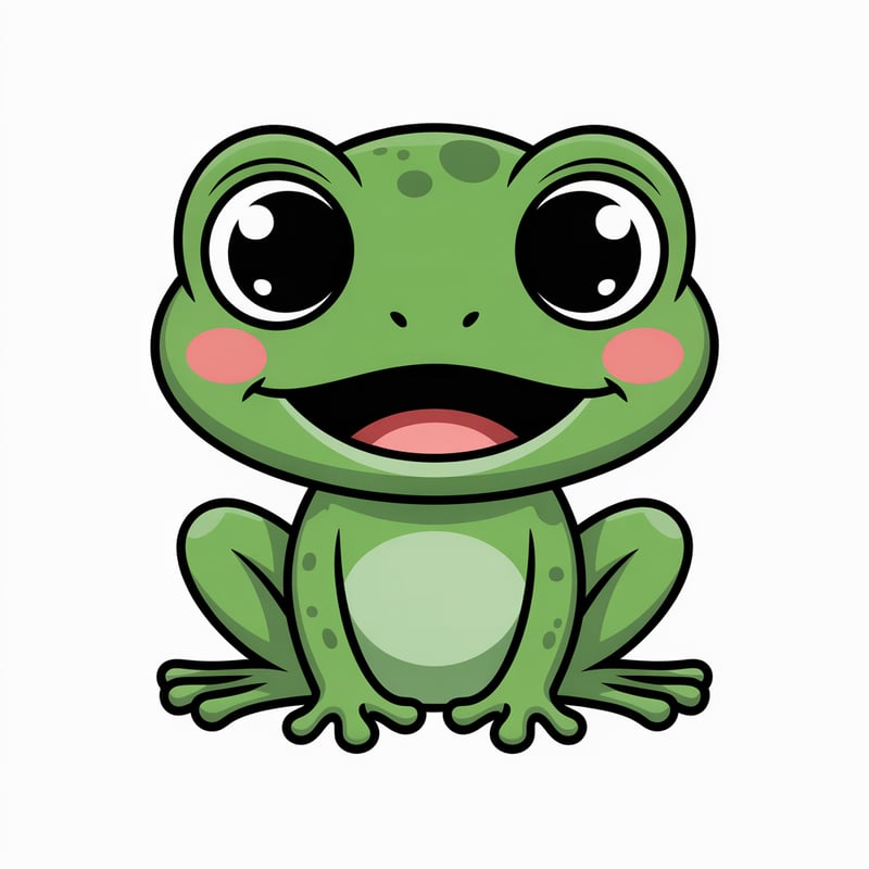 Cute Animated Baby Frog Art
