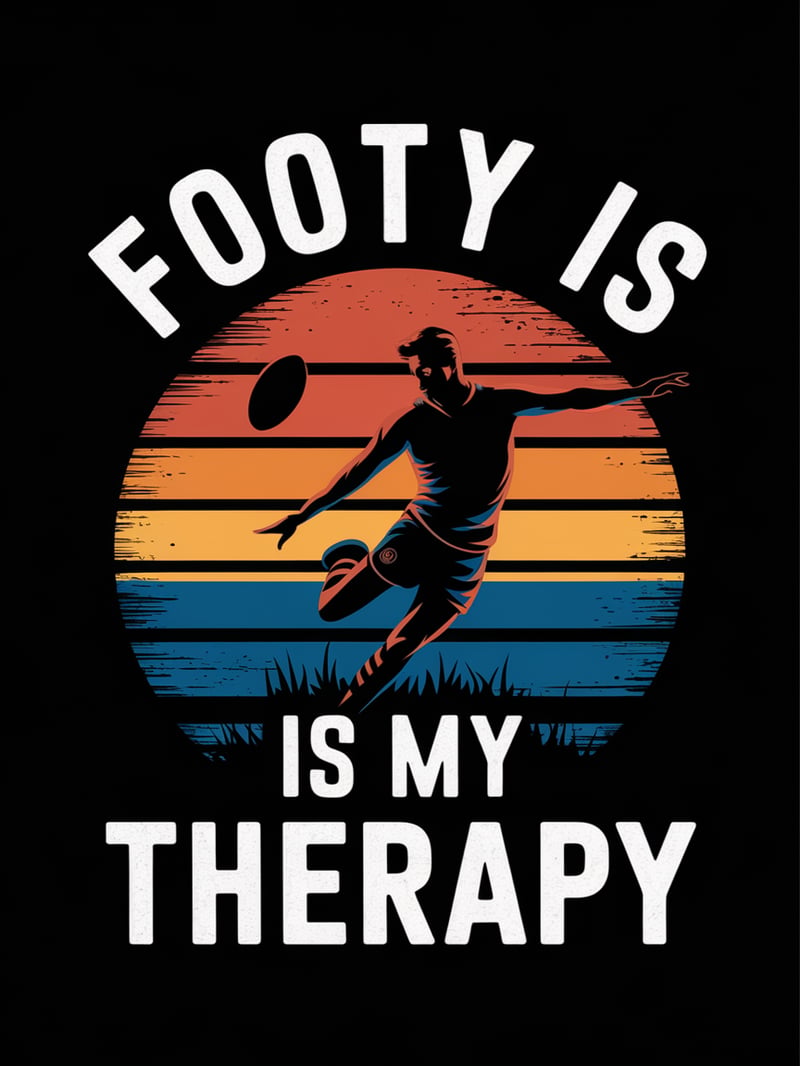Vintage Footy Player Silhouette Design