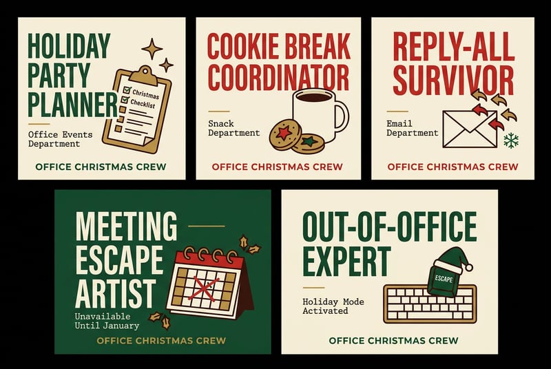 Funny Office Christmas Poster Set