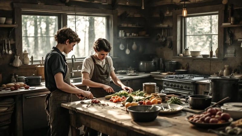 1930 Logging Camp Kitchen Scene