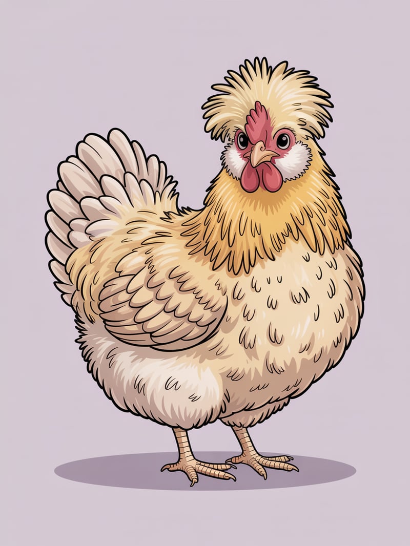 Cute Silkie Chicken Cartoon Tee