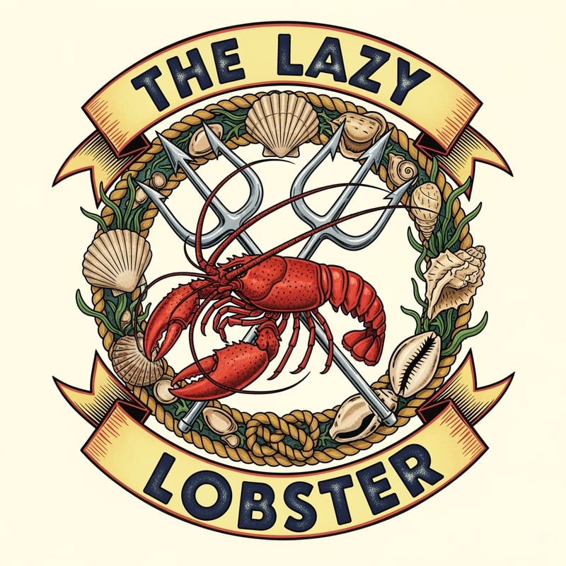 Vintage Seaside Lazy Lobster Badge