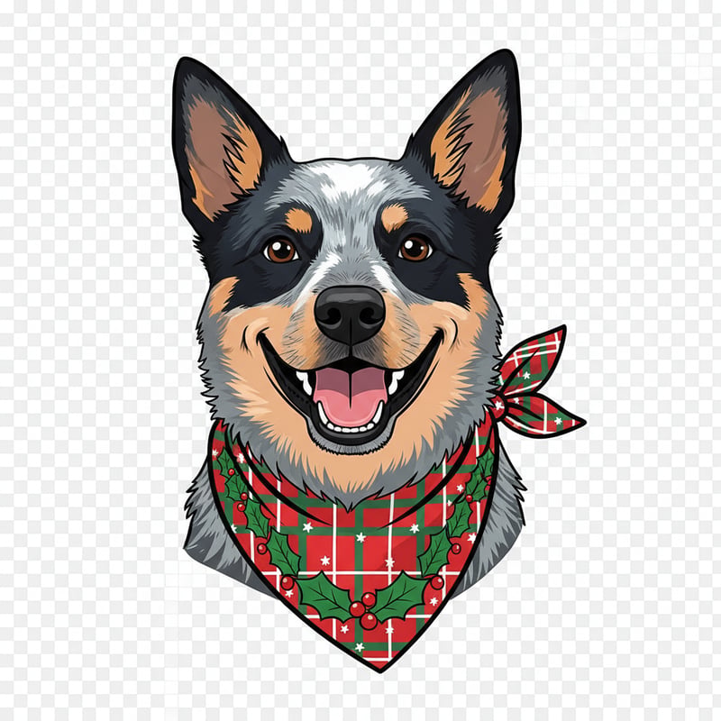 Festive Australian Cattle Dog Vector
