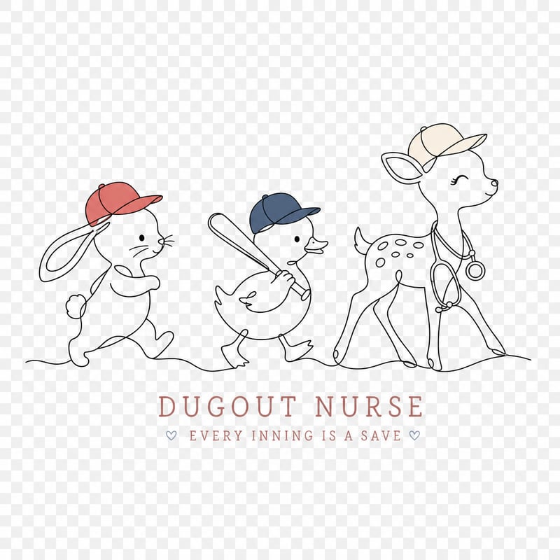 Baby Forest Animals Single-Line Art