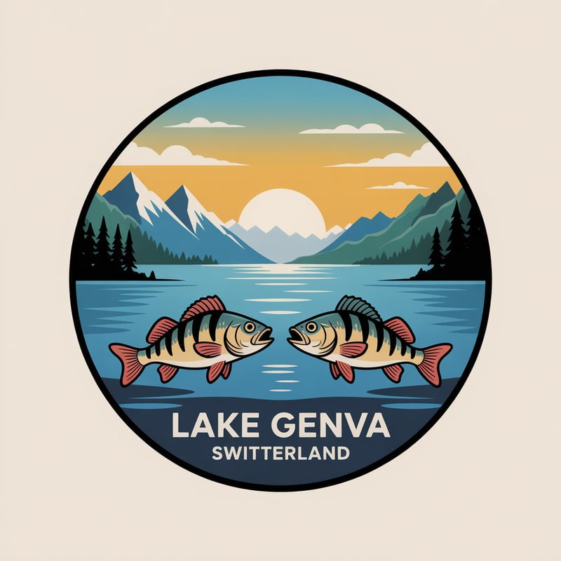 Lake Geneva Cartoon Badge