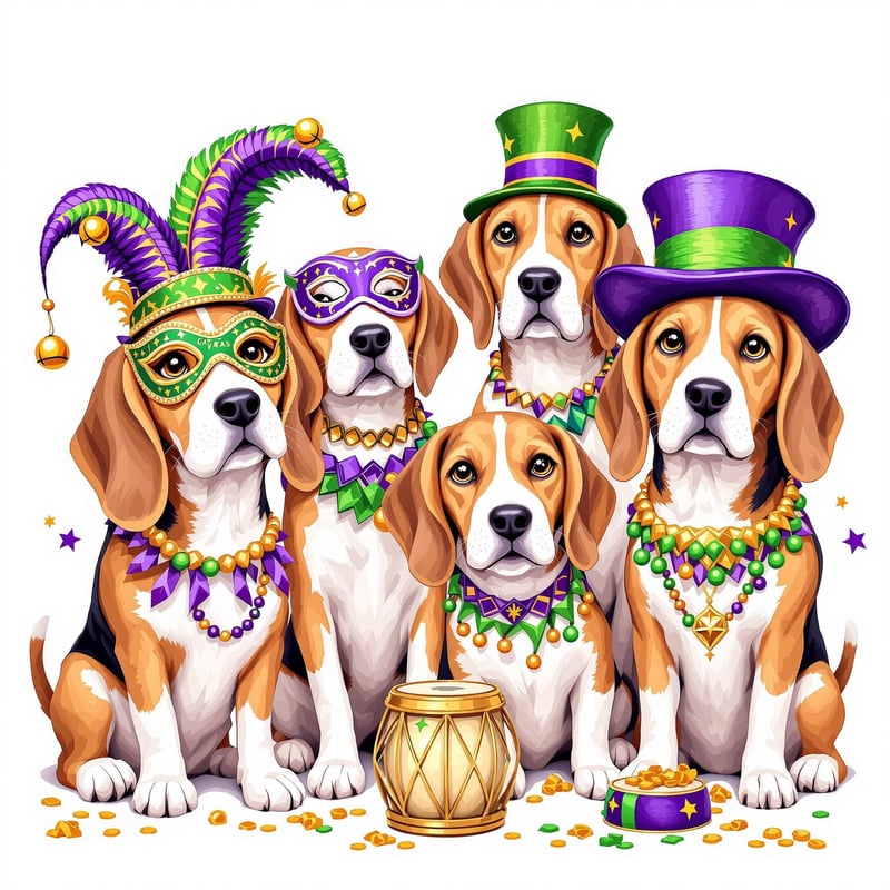 Mardi Gras Beagles Celebration