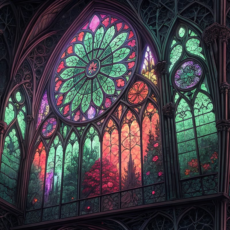 Gothic Stained Glass Window Art