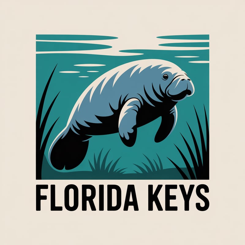 Florida Keys Manatee T-Shirt Design