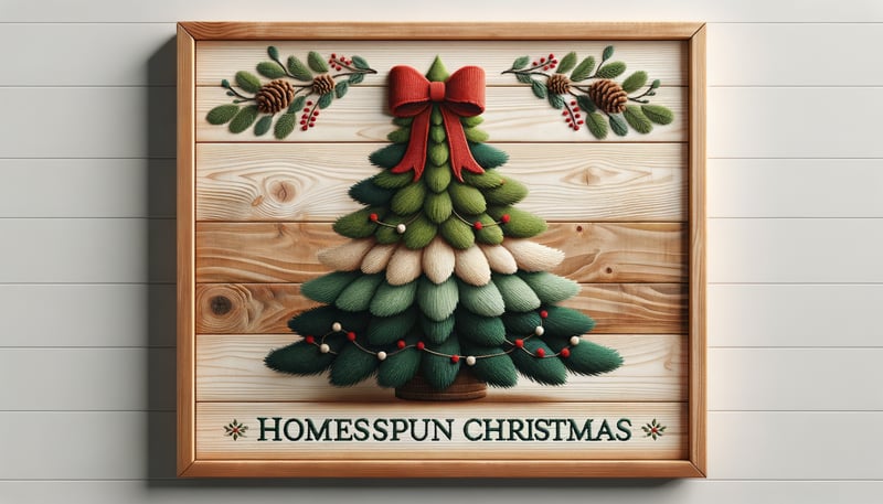 Festive Wooden Christmas Yarn Sign
