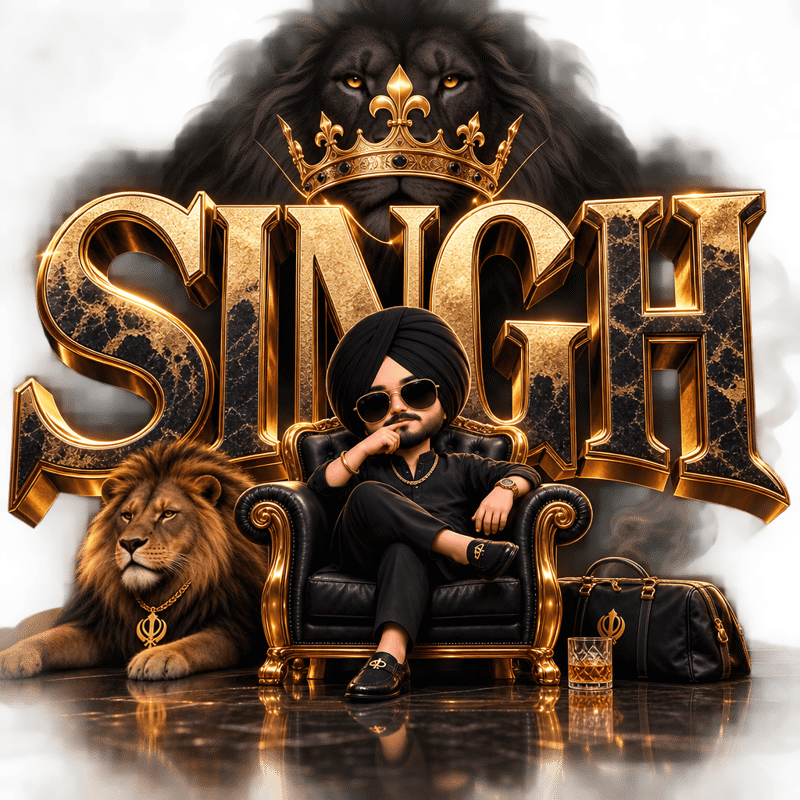 Luxury 'Singh' Backname with Turban Guy