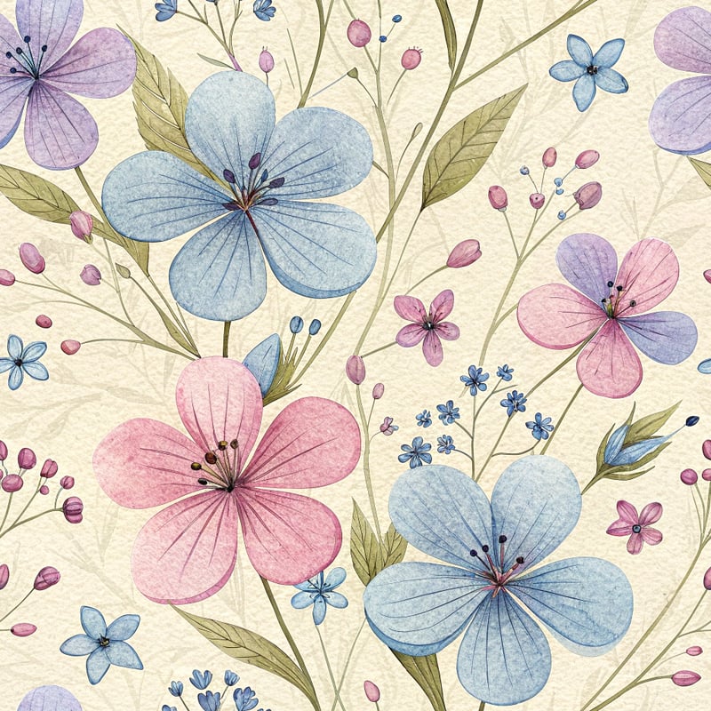 Soft Matte Paper Petals with Wildflowers