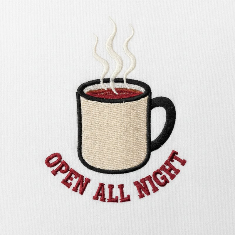 Americana Diner Coffee Mug Embroidery