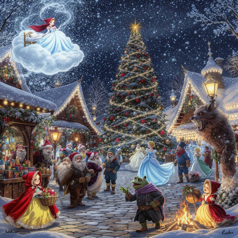 Fairy-Tale Characters at Christmas Market