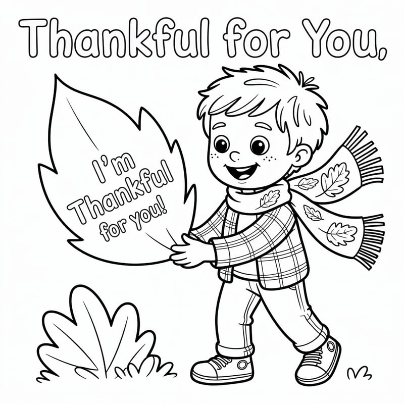 Autumn Coloring Page Featuring Henry