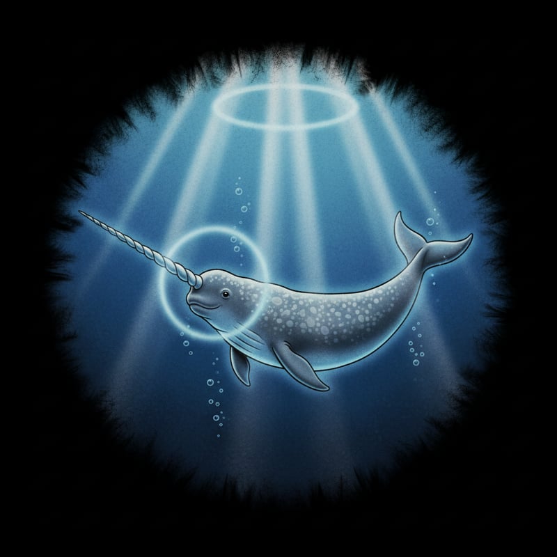 Vintage 1990s Narwhal Airbrush Art