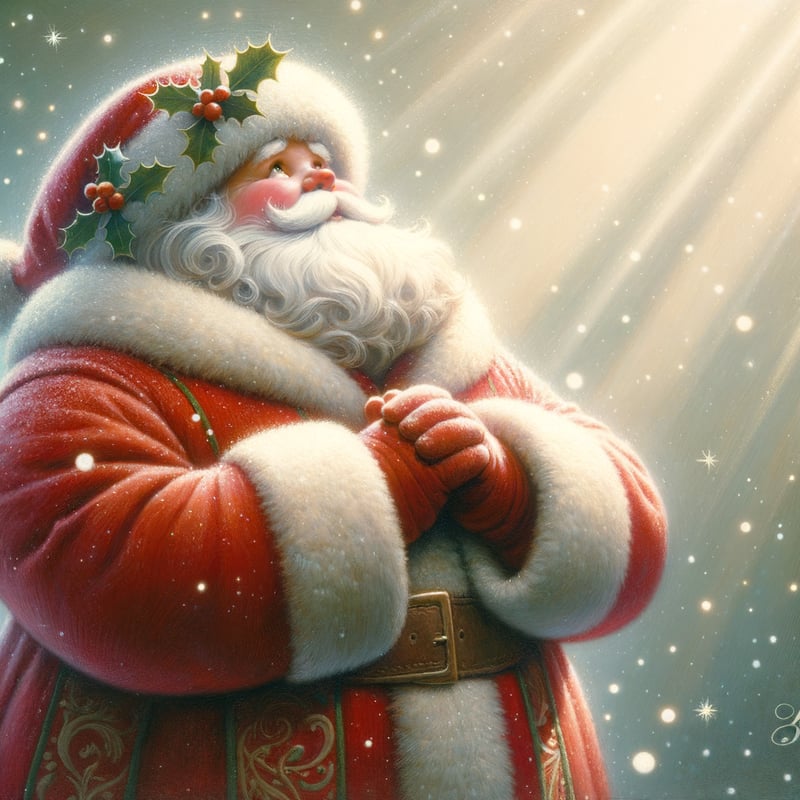 Peaceful Santa Claus in Winter Scene