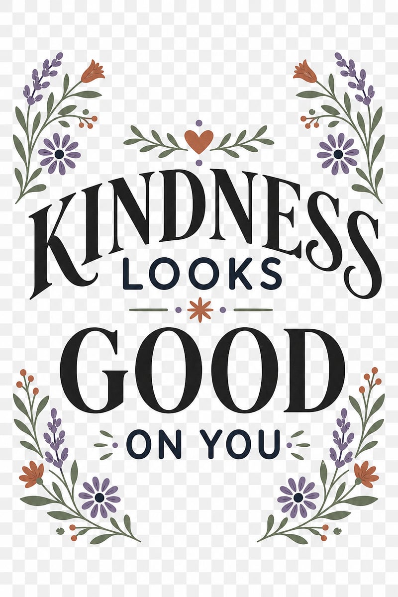 Boho Kindness Typography Vector Design