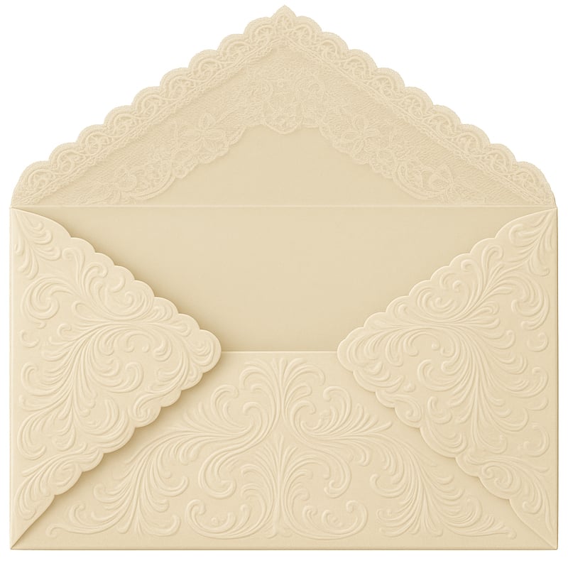 Beige Envelope with Lace Border