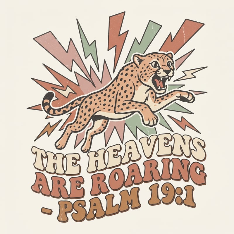 Retro Vintage Illustration of Roaring Cheetah
