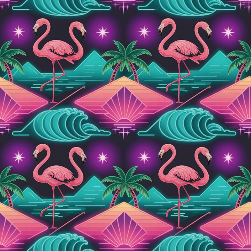 1980s Neon Miami Tumbler Pattern