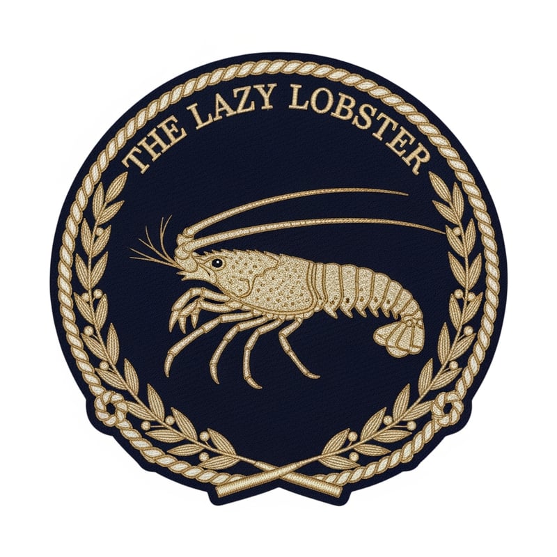 Nautical Lazy Lobster Patch Design