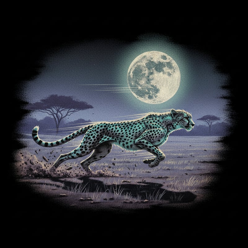 Vintage 1990s Airbrush Cheetah Art