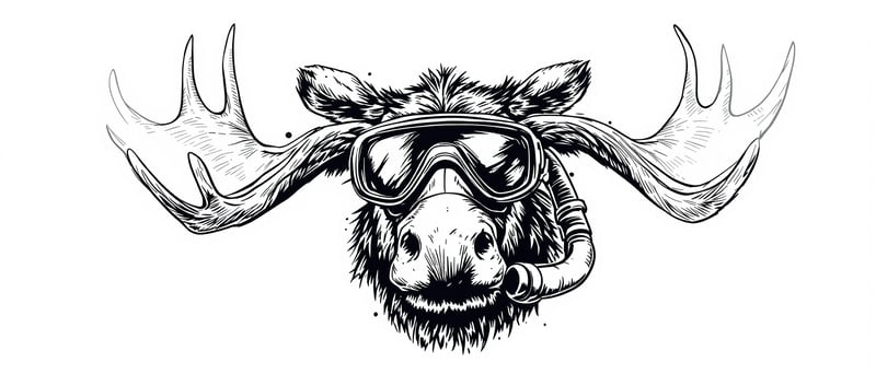 Moose Logo with Scuba Gear