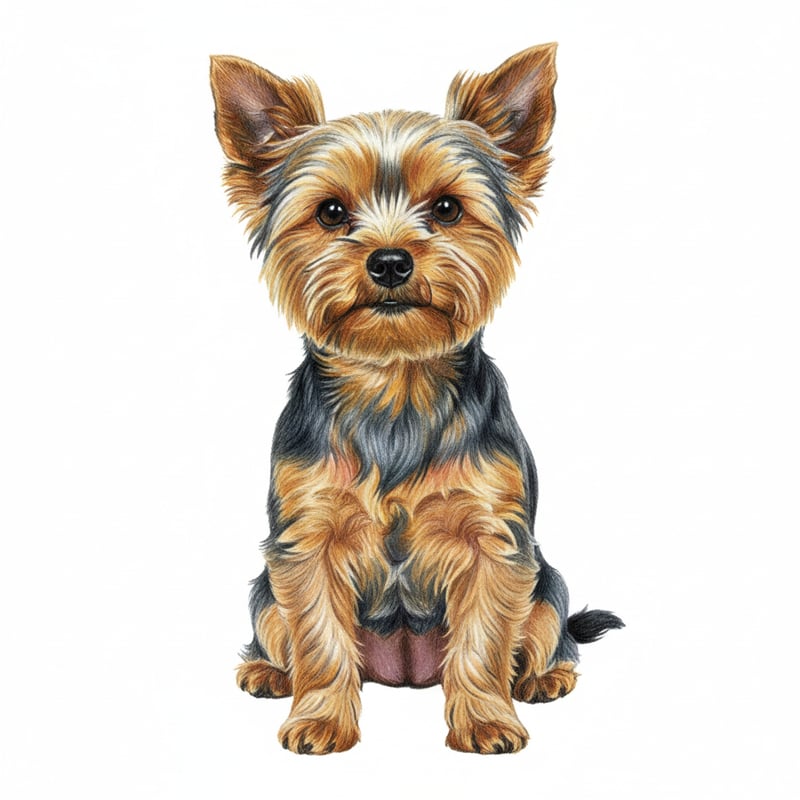Realistic Yorkshire Terrier Drawing