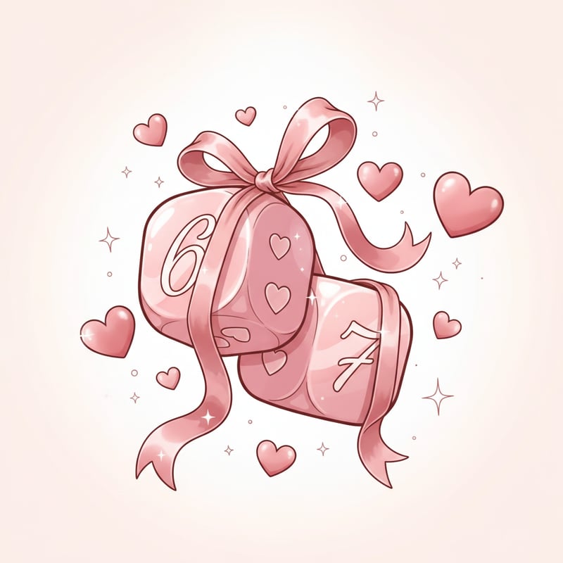 Romantic Pastel Dice Illustration