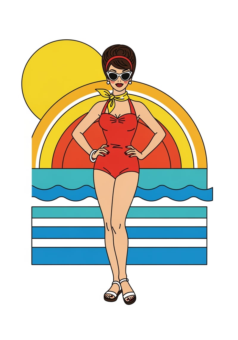 1960s Florida Spring Break Pin-Up Tee