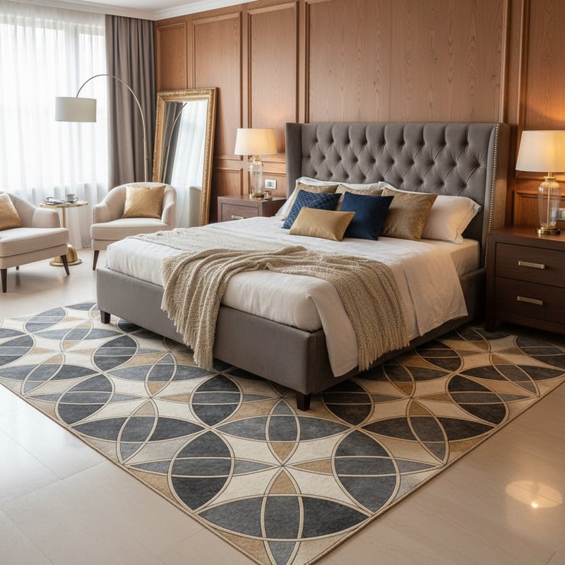 Luxury Adult Bedroom Rug Mockup
