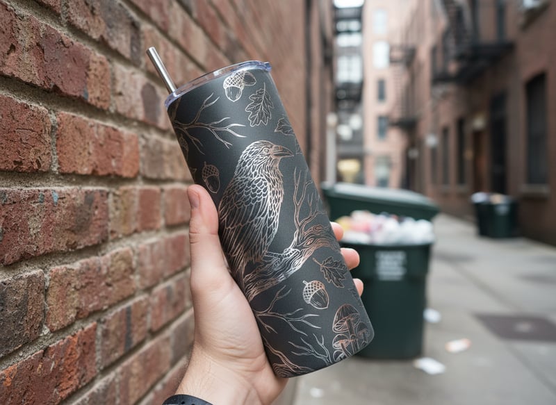 Matte Charcoal Grey Skinny Tumbler