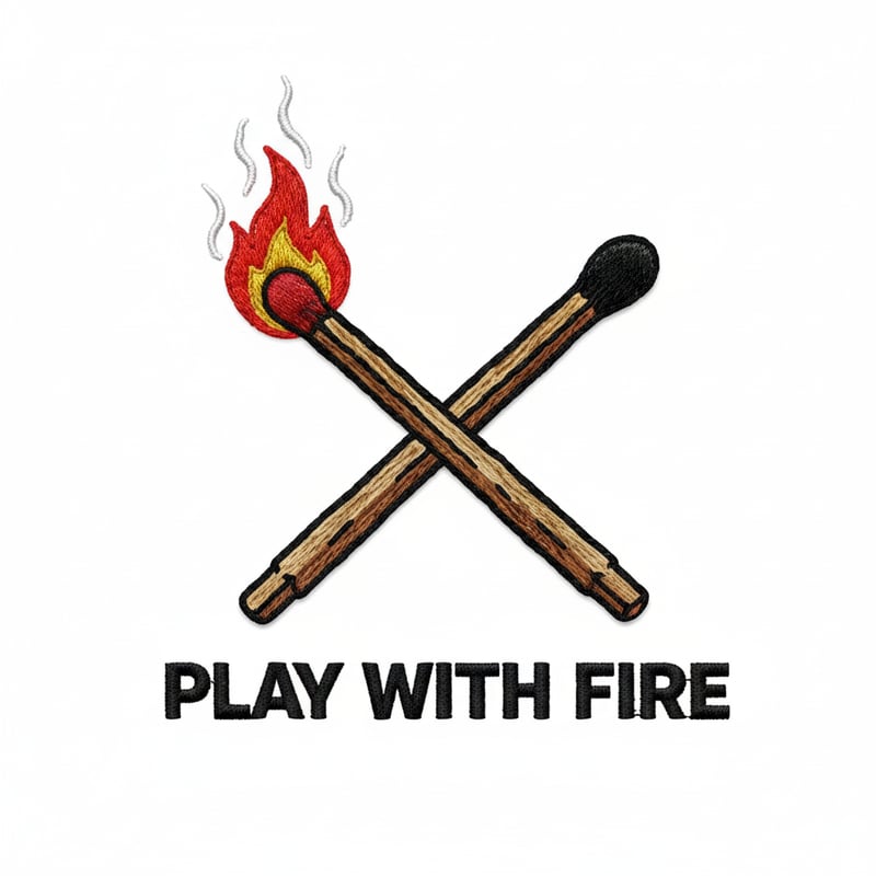 Embroidered Lit and Unlit Match Design