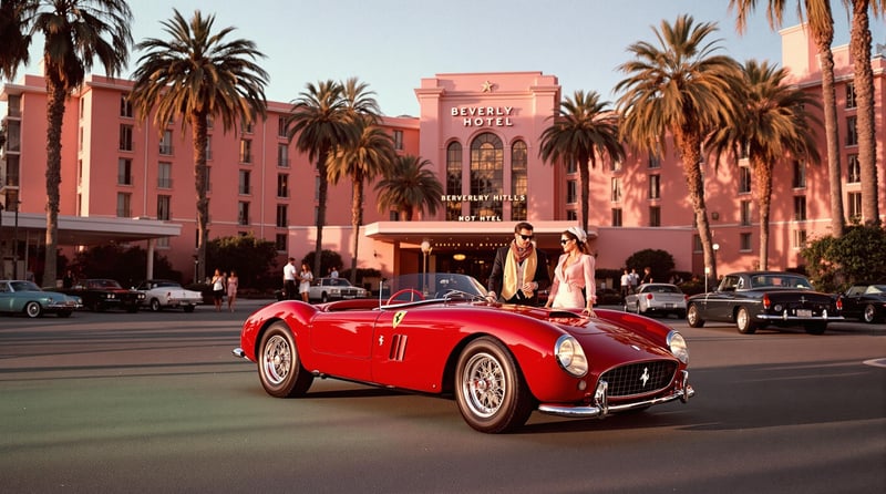 1957 Ferrari at Beverly Hills Hotel