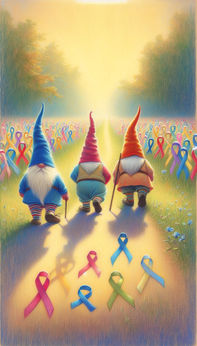 Chalk Pastel Gnomes for Liver Cancer