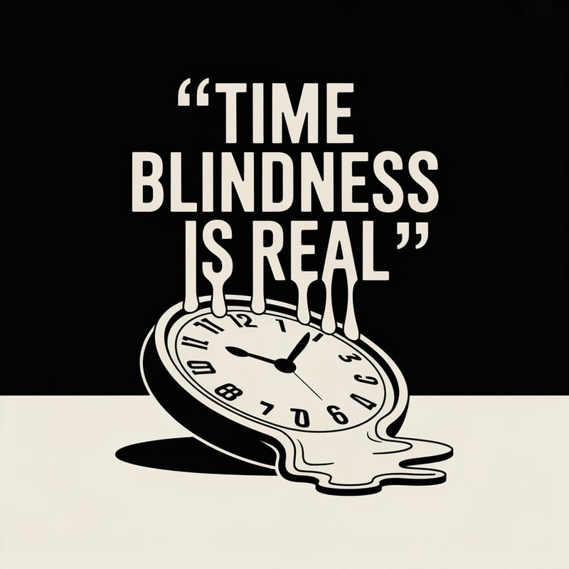 Surreal Melted Clock Typography