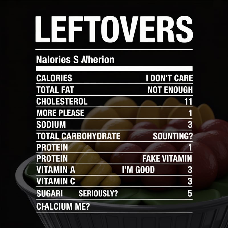 Humorous Leftovers Nutrition Label