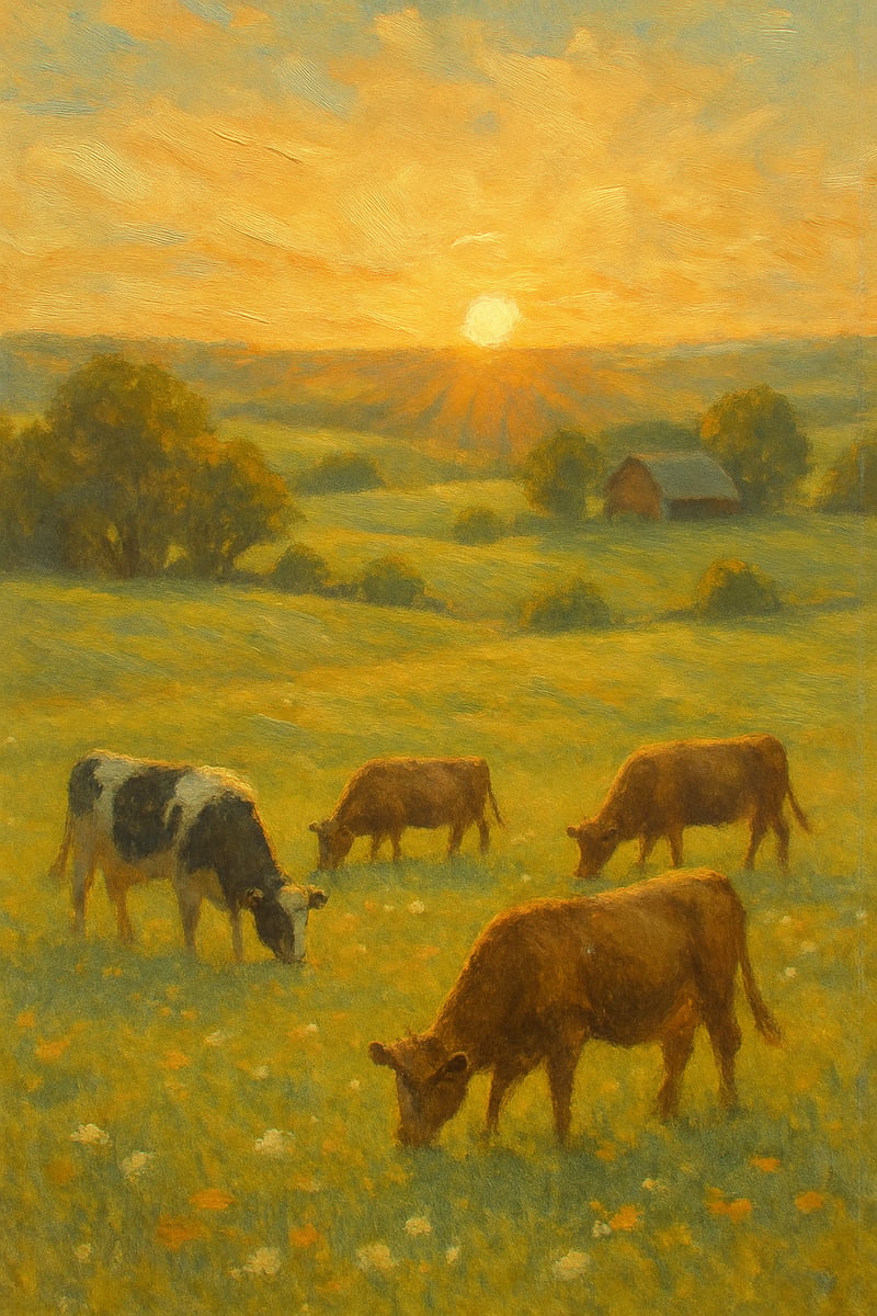 Pasture at Golden Hour Landscape