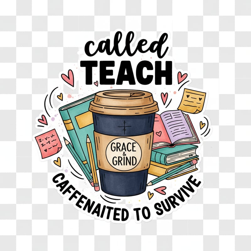 Teacher Coffee Faith PNG Design