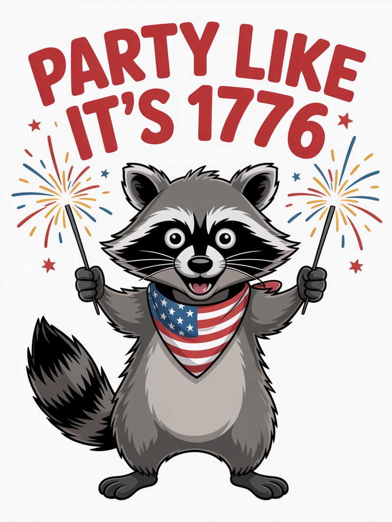 Feral Raccoon with Sparklers