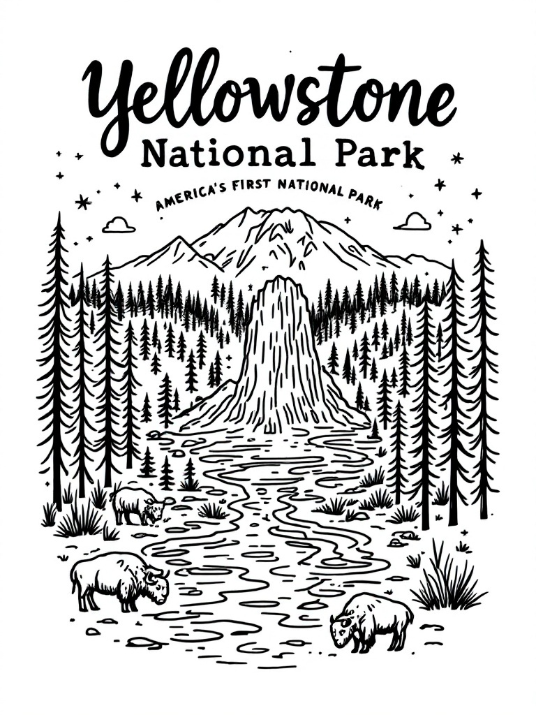 Yellowstone National Park T-Shirt Design