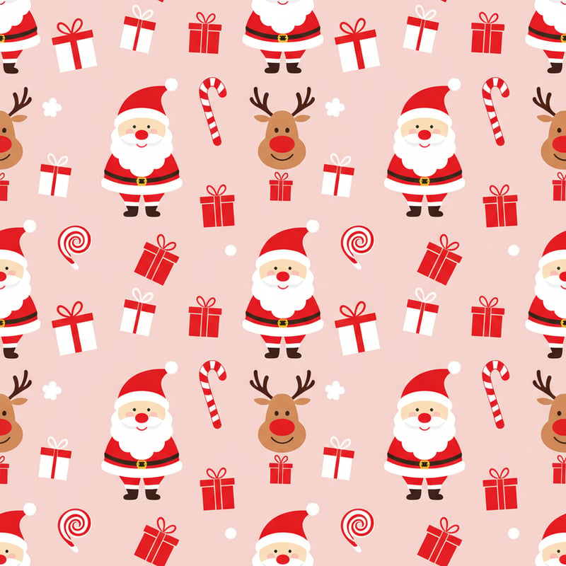Cute Christmas Pattern in Red and White