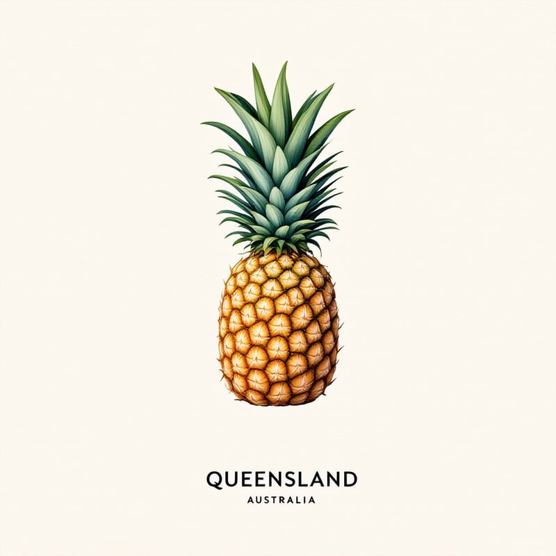 Minimalist Tropical Pineapple Design