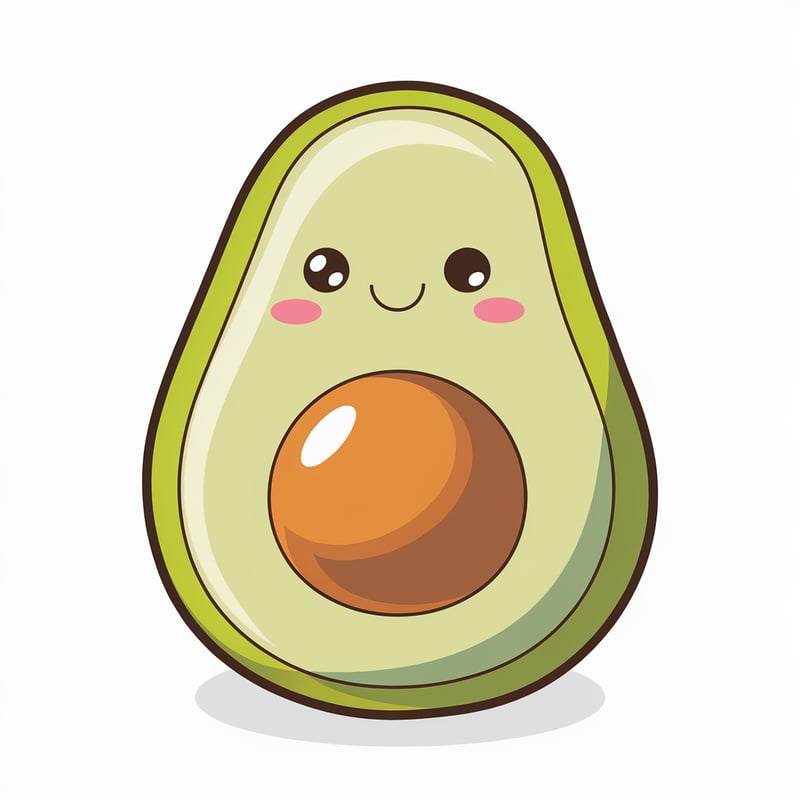 Cute Kawaii Avocado Graphic Design